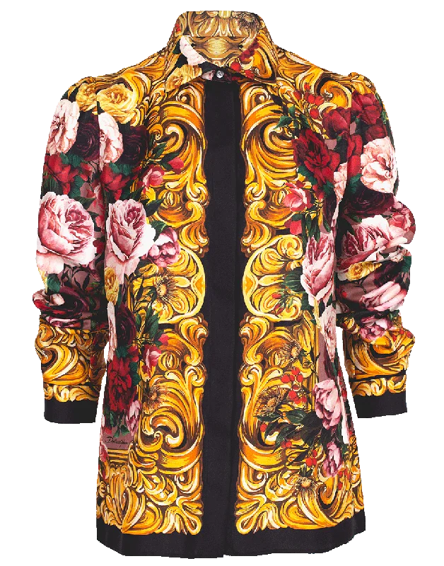 Rose Silk Twill Blouse Modern Work Blouse