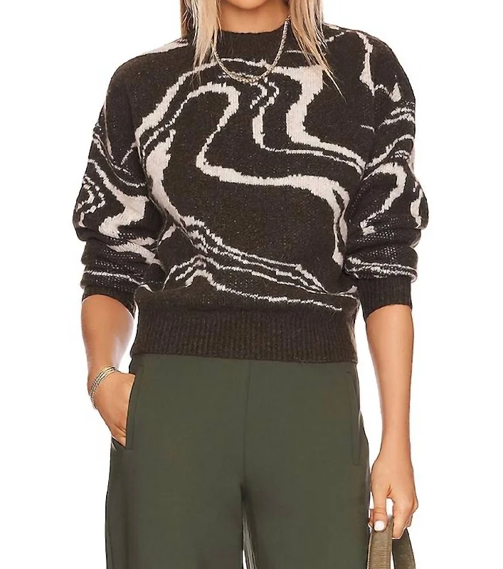 Saira Sweater In Olive Turtle Neck Boat Neck Asymmetrical Neck