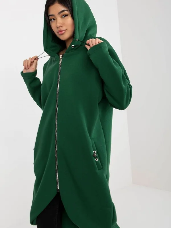 Sweatshirt Rue Paris Hoodie with High-Low Hem Asymmetrical Trendy
