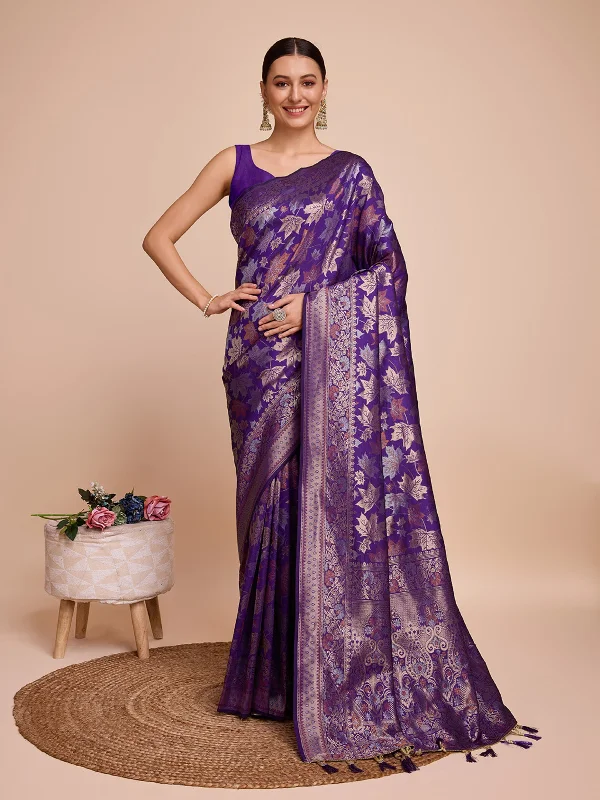 Women Indigo Kota Doriya Soft Silk Weaving Work Saree With Un-Stiched Blouse Casual Button Blouse Women Indigo Kota Doriya Soft Silk Weaving Work Saree With Un-Stiched Blouse Casual Button Blouse