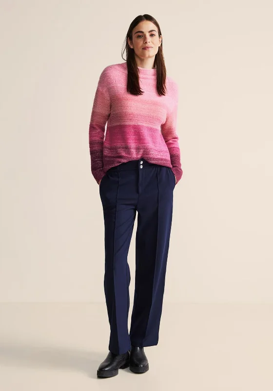 Street One Feather Yarn Sweater, Bright Cosy Pink Bright Pastel Dark
