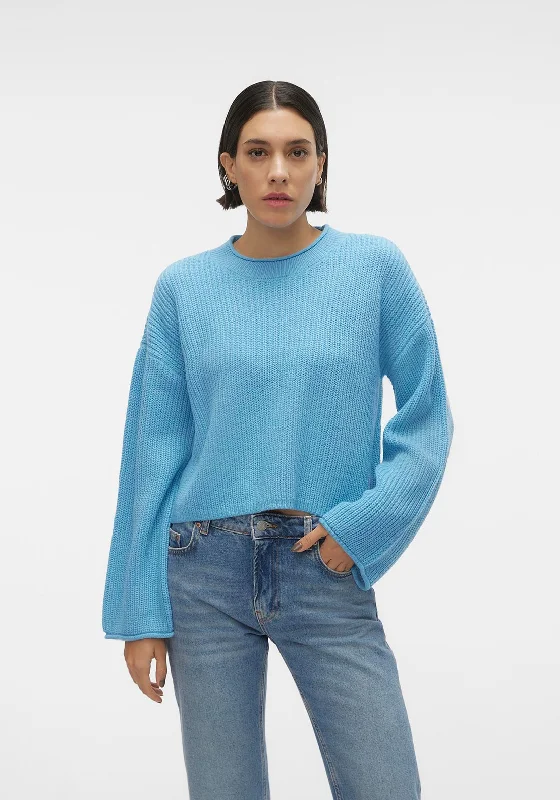 Vero Moda Sayla Knitted Sweater, Bonnie Blue Toggled Drawstring Belted