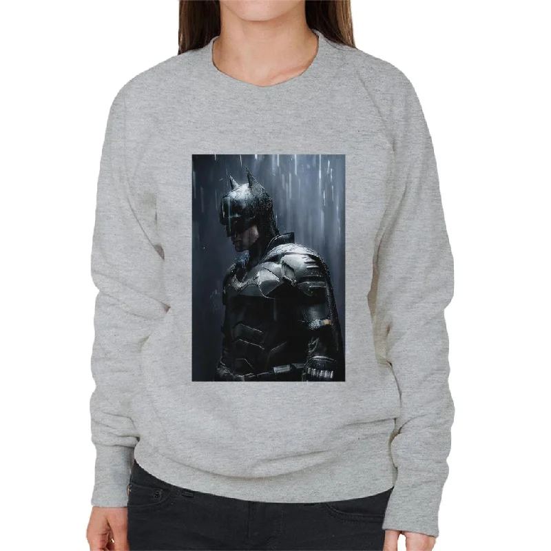 The Batman Cinematic Rain Women's Sweatshirt Hoodie with Double Zipper Versatile Adjustable