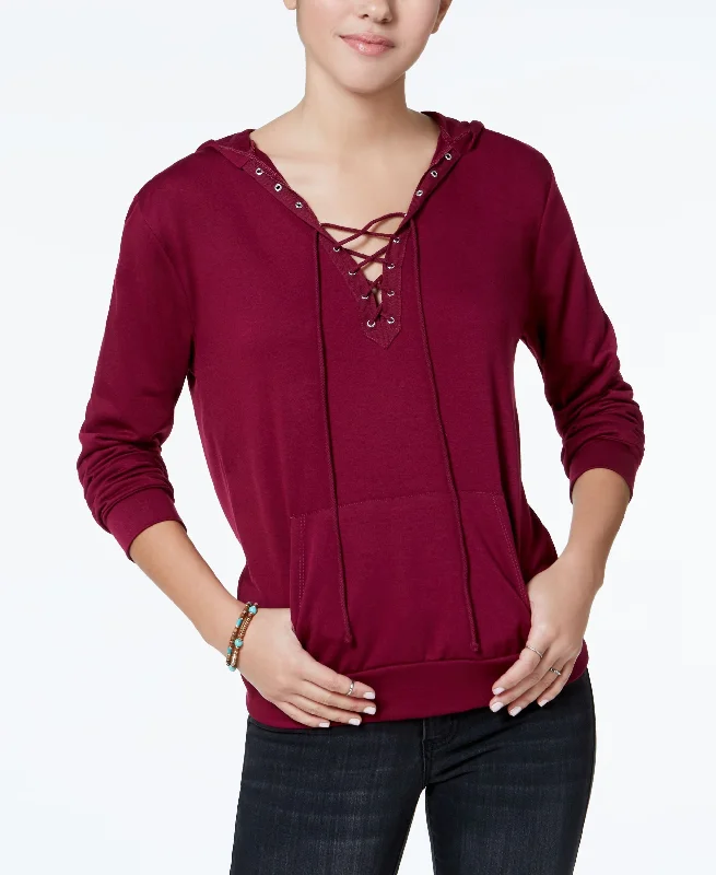 Gypsies Moondust Juniors Lace Up Hoodie Hoodie with Embroidery Detailed Premium