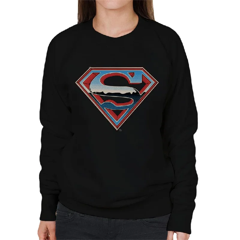 Superman Sparkling Logo Women's Sweatshirt Hoodie with Crew Neck Simple Timeless