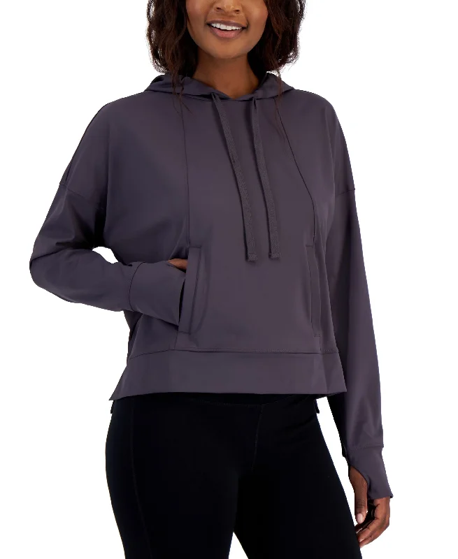 ID Ideology Womens Relaxed Solid Techy Hoodie Cotton Hoodie Fleece Lining Warmth