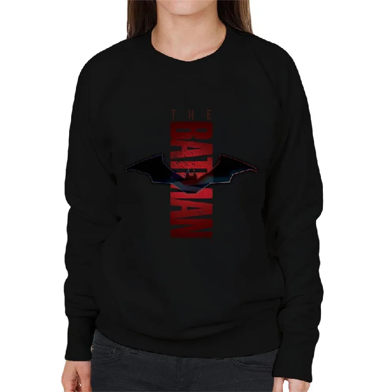 The Batman Red Shadows Logo Women's Sweatshirt Hoodie with Zipper Placket Modern Functional
