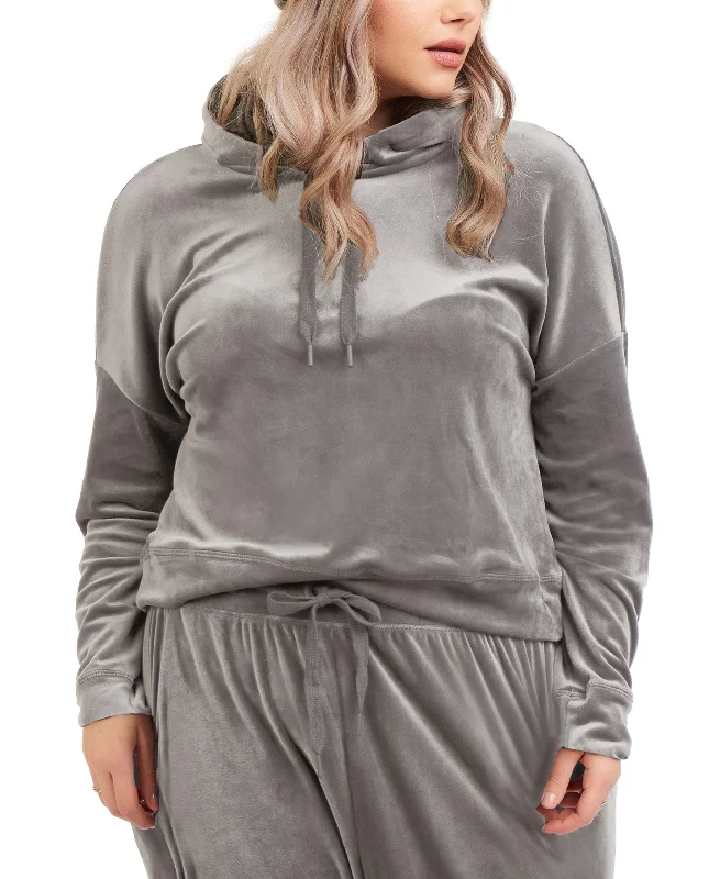 Black Tape Trendy Plus Size Drop Shoulder Hoodie Hoodie with Zipper Placket Modern Functional