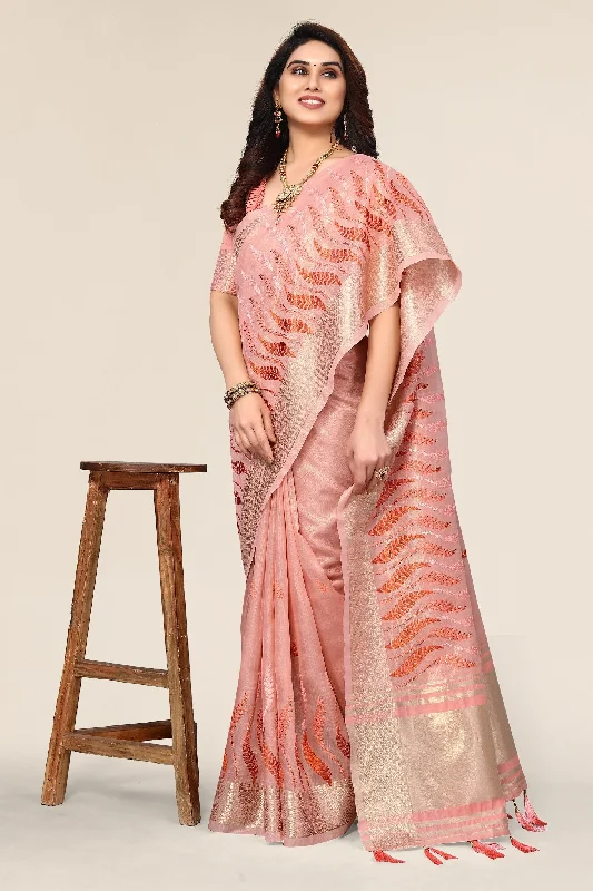 Women Party Wear Embroidery Worked Cotton Silk Saree with Un Stitched Blouse Off-Shoulder Wrap Blouse Women Party Wear Embroidery Worked Cotton Silk Saree with Un Stitched Blouse Off-Shoulder Wrap Blouse
