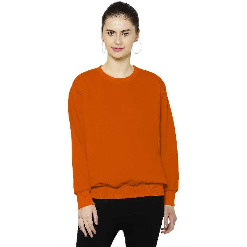 Vimal Jonney Fleece Round Neck Sweatshirt for Women Hoodie with Snap Buttons Easy Quick