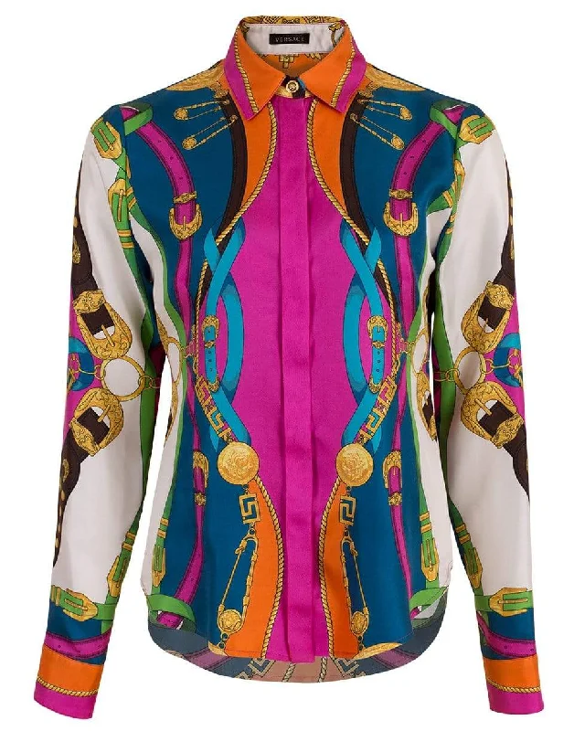 Rodeo Print Blouse Smart Business Blouse