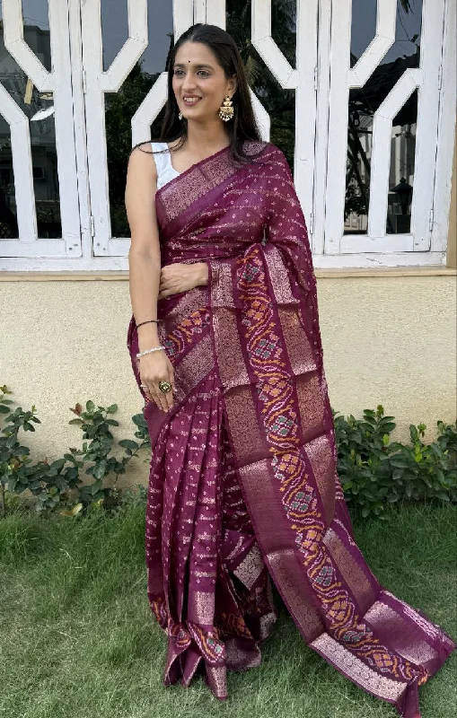 Women Party Wear Foil Printed Candy Cotton Silk Saree with Un Stitched Blouse Elegant Office Blouse