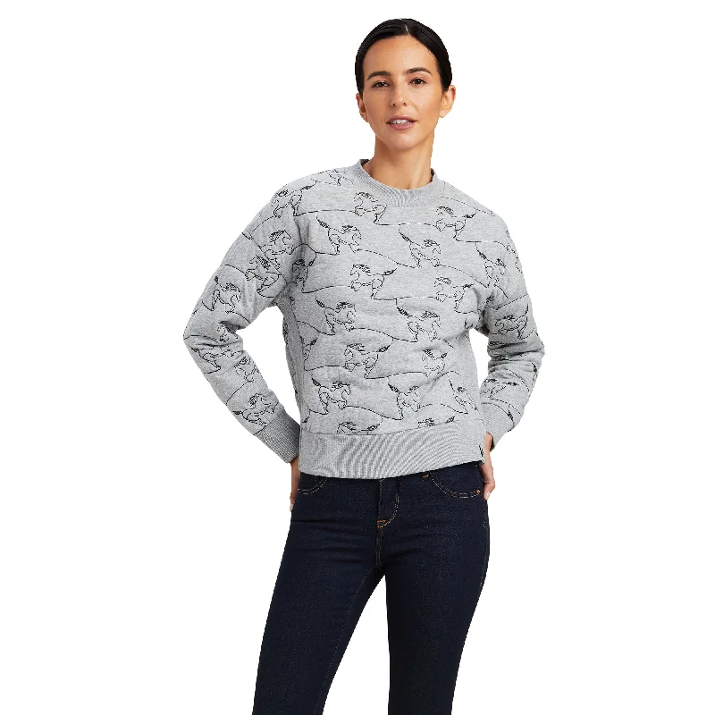 Contour Equine Crew Sweatshirt Hoodie with Pastel Soft Subtle