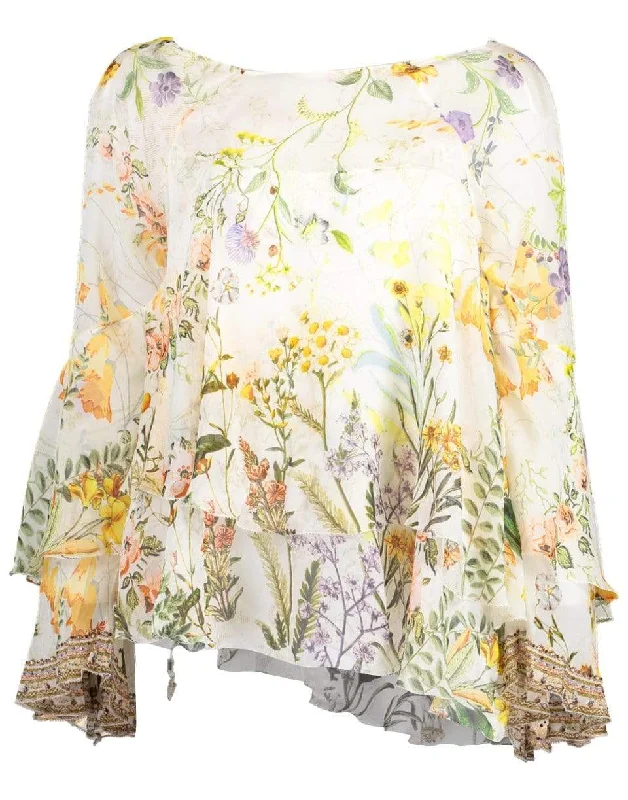 In the Hills of Tuscany Flared Layered Blouse Elegant Peplum Blouse