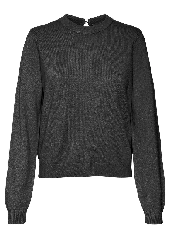 Vero Moda Holly Karis Open Cack Sweater, Black Lightweight Heavyweight Midweight