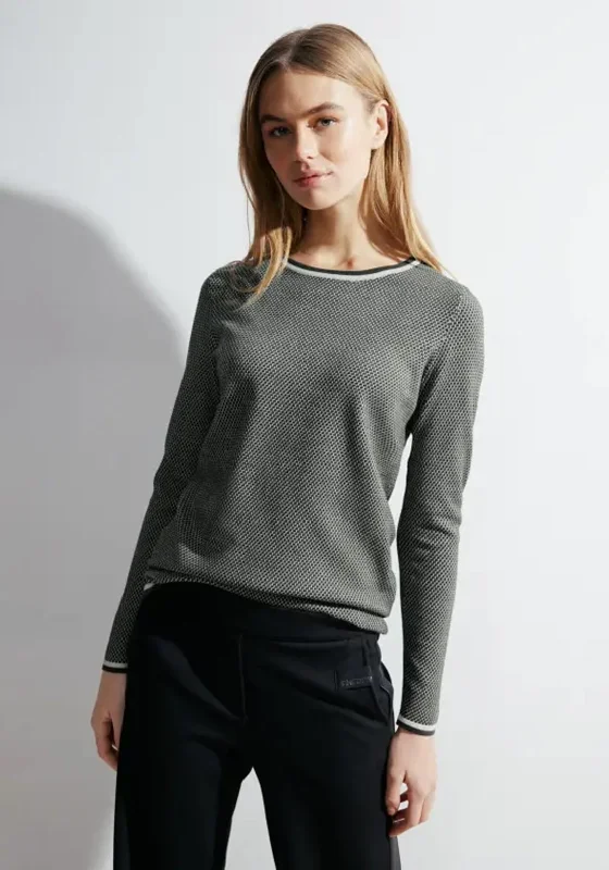 Cecil Structured Pattern Sweater, Dynamic Khaki Terry Blend Velvet Blend Canvas Blend Cecil Structured Pattern Sweater, Dynamic Khaki Terry Blend Velvet Blend Canvas Blend