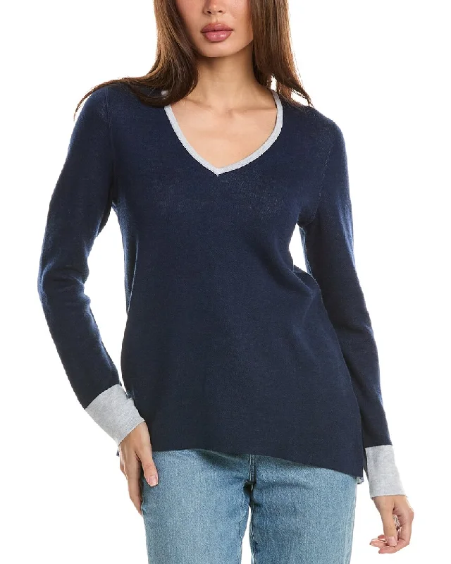 Forte Cashmere Reversible High-Low V-Neck Cashmere-Blend Sweater Slim Fit Regular Fit Oversized Forte Cashmere Reversible High-Low V-Neck Cashmere-Blend Sweater Slim Fit Regular Fit Oversized