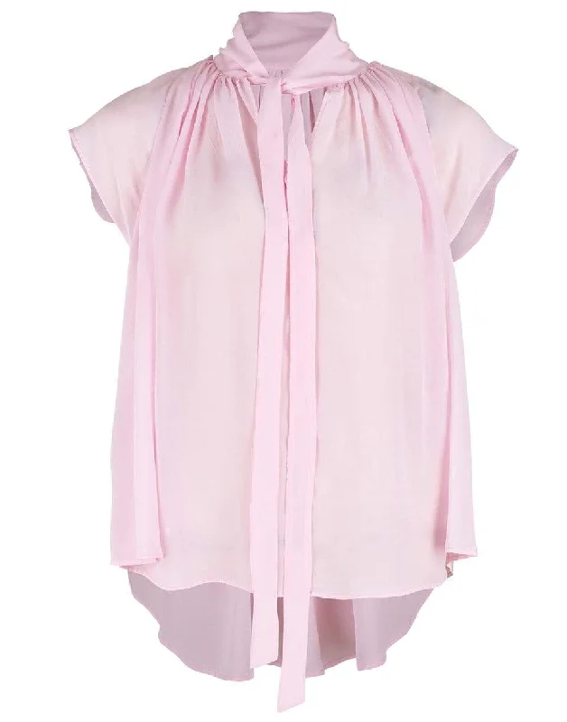 Pink Blush Blouse Satin Long Blouse