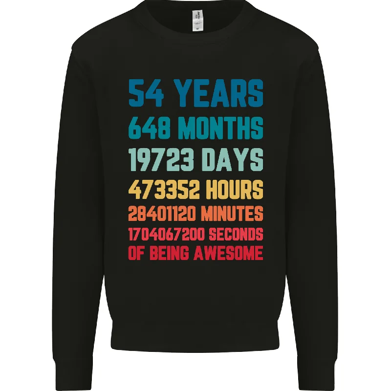 54th Birthday 54-Year-Old Men's Funnel Neck Sweatshirt - Classic Design Hoodie with Pattern Geometric Abstract 54th Birthday 54-Year-Old Men's Funnel Neck Sweatshirt - Classic Design Hoodie with Pattern Geometric Abstract