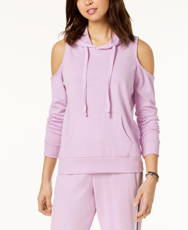 Hippie Rose Juniors Cold Shoulder Hoodie Hoodie with Stripes Bold Sporty