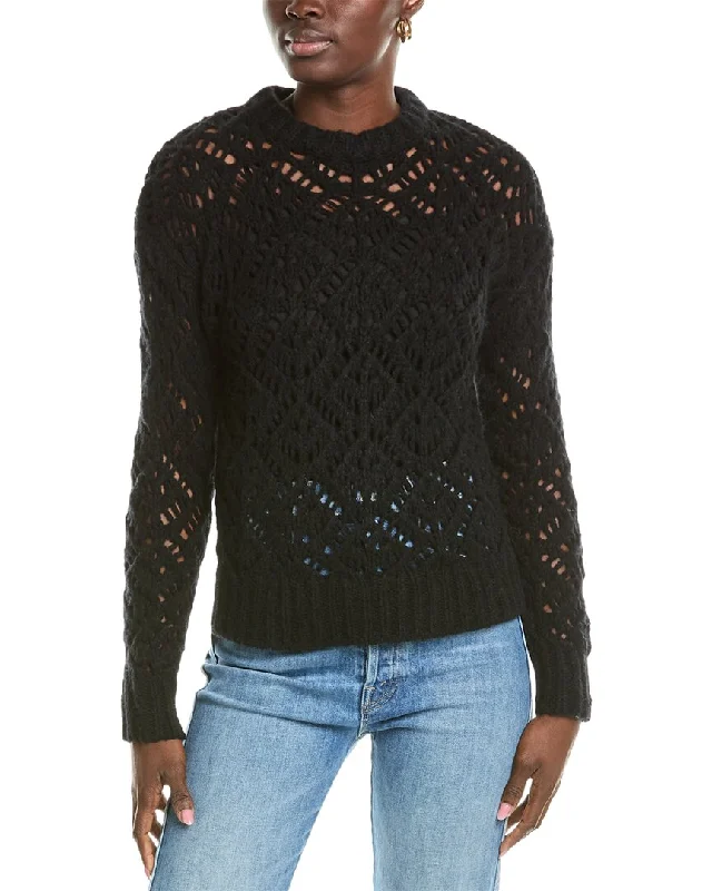 NAADAM Luxe Open Stitch Crewneck Wool & Cashmere-Blend Sweater Handmade Hand-knitted Hand-woven NAADAM Luxe Open Stitch Crewneck Wool & Cashmere-Blend Sweater Handmade Hand-knitted Hand-woven
