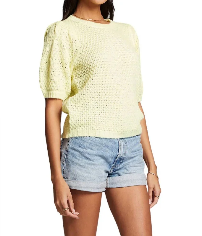 Textured Doc Sweater In Sunglow Mesh Sweater Canvas Denim