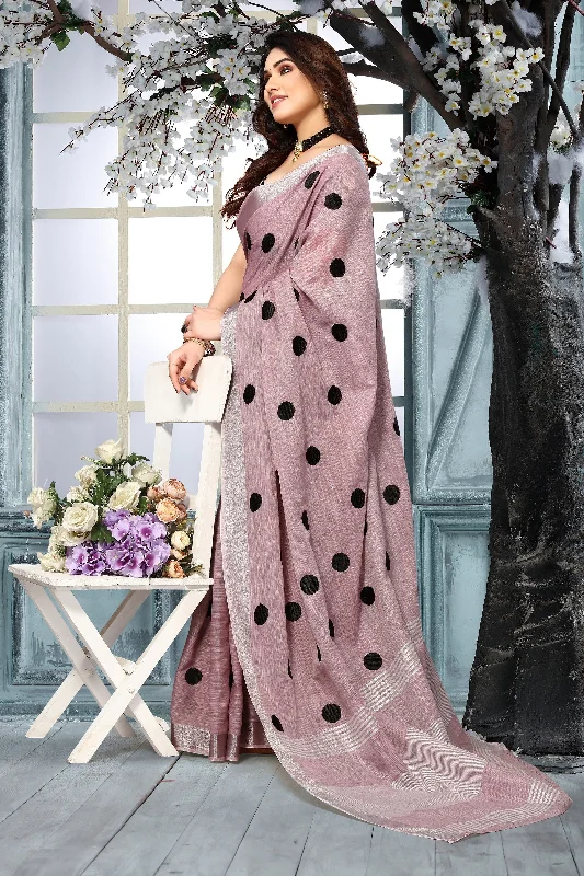 Women Party Wear Embroidery Worked Pure Soft Cotton Silk Saree with Un Stitched Blouse Oversized Silk Blouse
