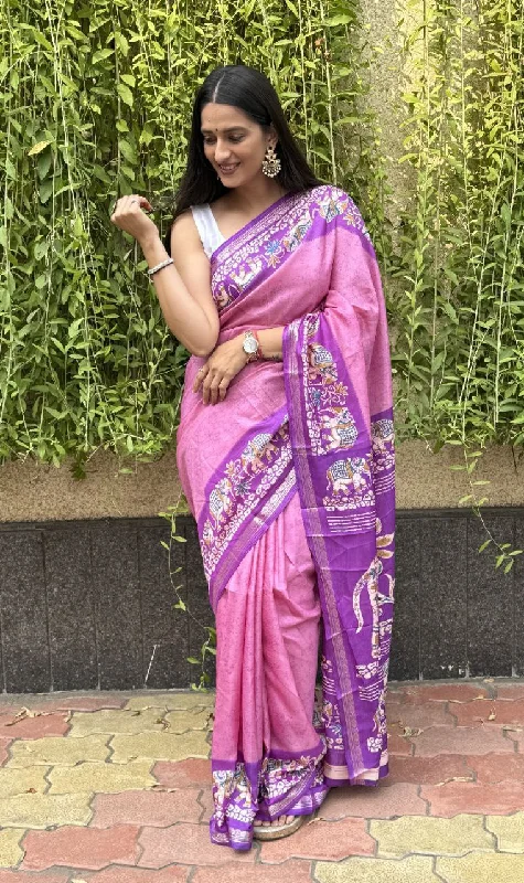 Women Party Wear Printed Creape Silk Saree with Un Stitched Blouse Soft Knit Blouse