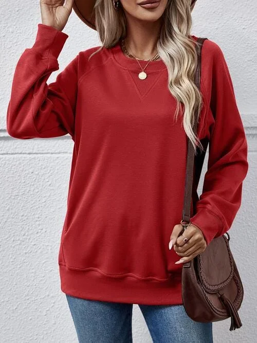 Round Neck Long Sleeve Sweatshirt Oversized Hoodie Comfort Casual