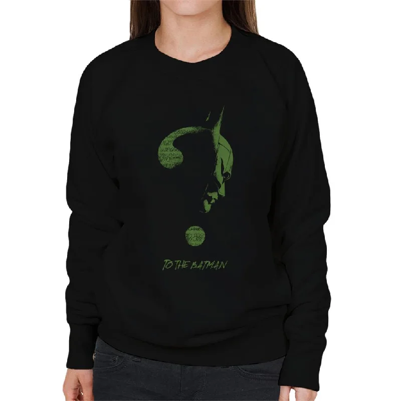 The Batman Riddler Question Mark Women's Sweatshirt Hoodie with Full-Zip Functional Layering The Batman Riddler Question Mark Women's Sweatshirt Hoodie with Full-Zip Functional Layering