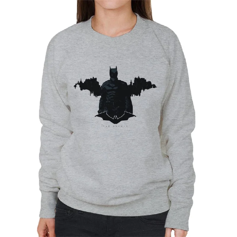The Batman Logo Gotham City Backdrop Women's Sweatshirt Hoodie with Ribbed Hem Stretchable Secure The Batman Logo Gotham City Backdrop Women's Sweatshirt Hoodie with Ribbed Hem Stretchable Secure