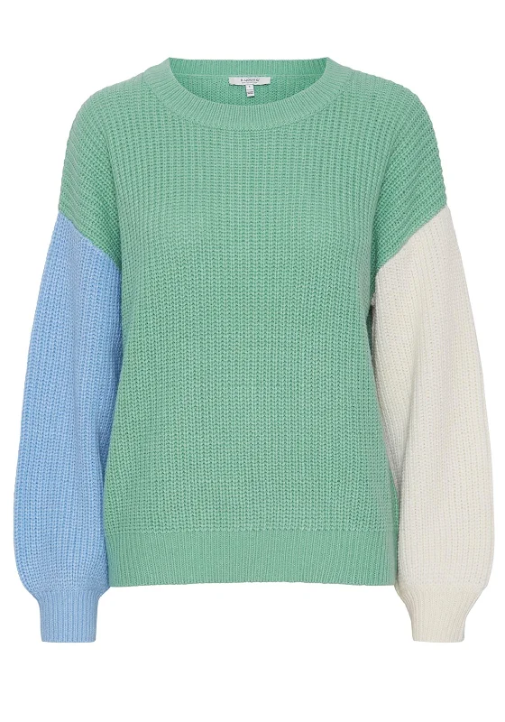 B.Young Otinka Colour Mix Jumper, Crème De Menthe Transparent Opaque Sheer