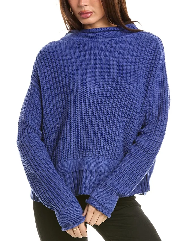 Maronie Dropped-Shoulder Sweater Spandex Blend Rayon Blend Denim Blend