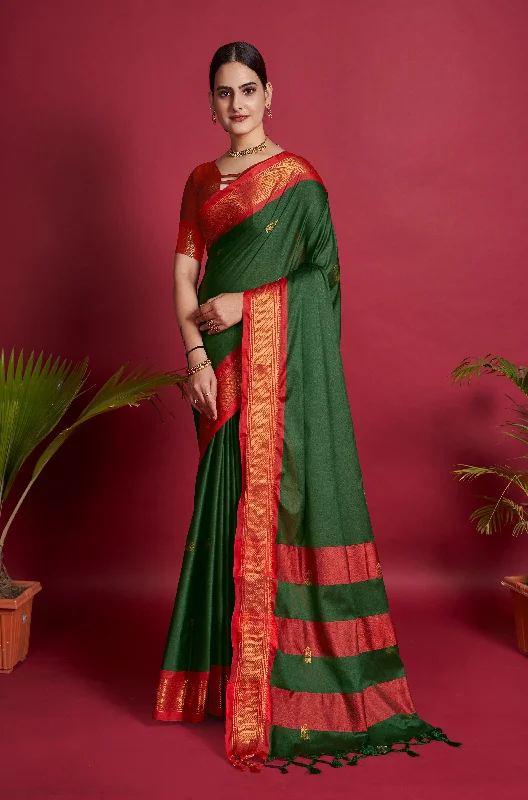 Women Green Lichi Soft Silk Weaving Work Saree With Un-Stiched Blouse Feminine Satin Blouse Women Green Lichi Soft Silk Weaving Work Saree With Un-Stiched Blouse Feminine Satin Blouse