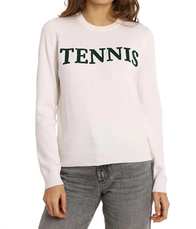 Sport Crew Neck Sweater In Tennis White Sweater Knitwear Pullover