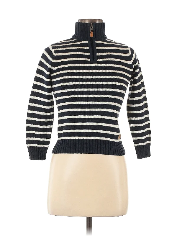 Turtleneck Sweater Solid Color Striped Floral Print