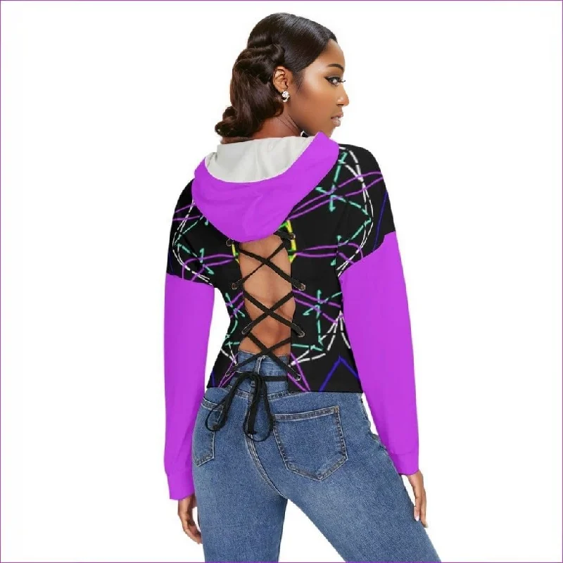 Mandala 2 Womens Drop-shoulder Backless Hoodie With String Hoodie with Hem Patch Decorative Personalized Mandala 2 Womens Drop-shoulder Backless Hoodie With String Hoodie with Hem Patch Decorative Personalized