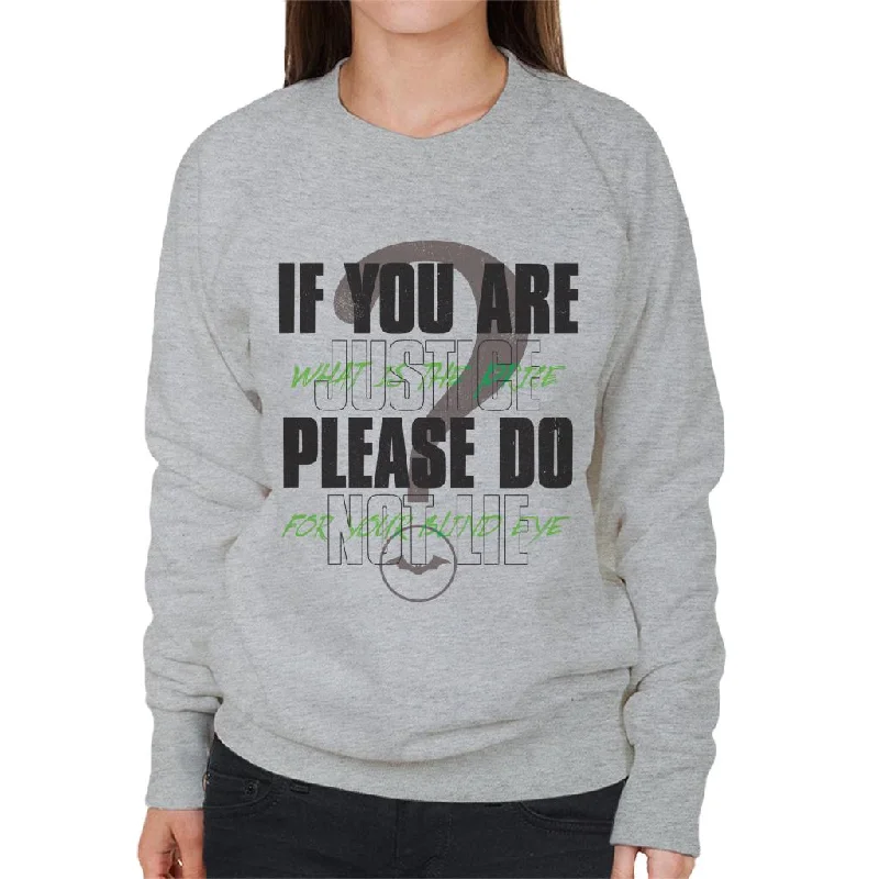 The Batman Riddler If You Are Justice Please Do Not Lie Women's Sweatshirt Hoodie with Tie-Dye Psychedelic Retro
