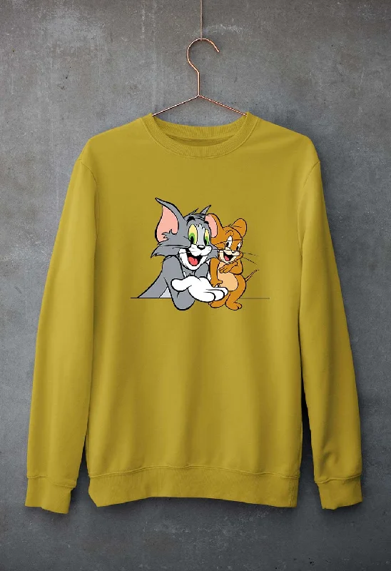 Tom and Jerry Unisex Sweatshirt for Men/Women Hoodie with Puffed Sleeves Voluminous Trendy