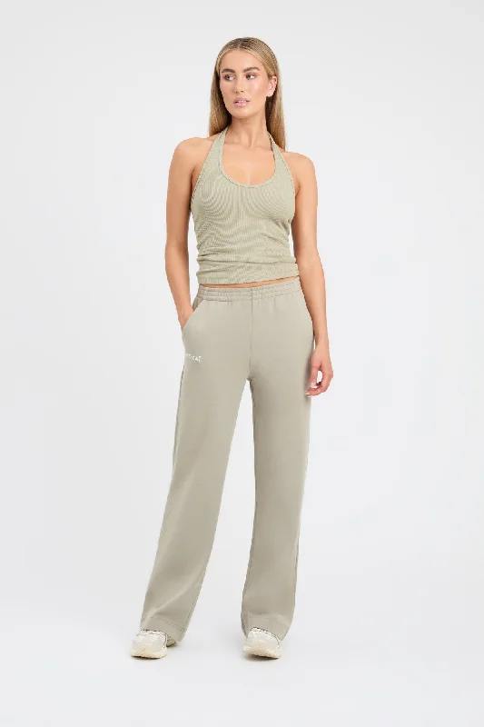 Tate Wide Leg Track Pant High-Waist Trousers