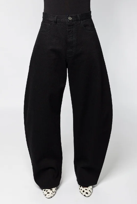 Alaïa Round Pants in Black Denim Chic Slim Fit Pants