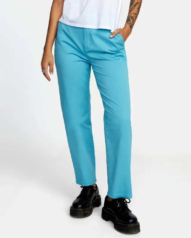 Week-End Stretch Chino Pants - Blue Crest Fashionable Tapered Leg Pants