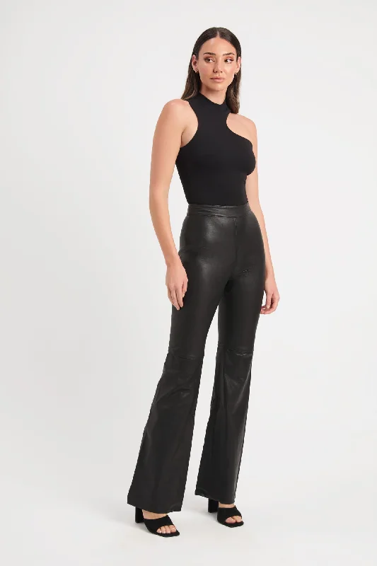 Iona Leather Pant Elegant High-Waist Pants