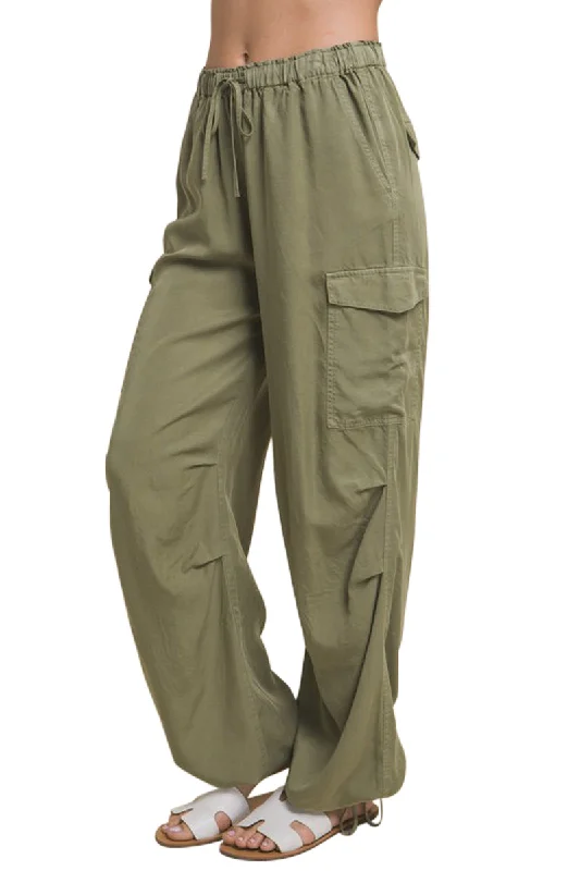 Olive Cargo Pants Comfortable Denim Pants
