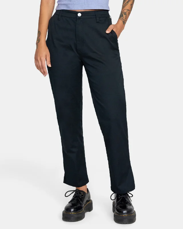 Week-End Stretch Chino Pants - True Black Elegant High-Waist Pants