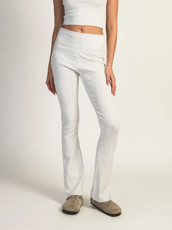 HARLOW MANDY MELANGE PANT - HEATHER CLOUD WHITE Modern Bootcut Pants