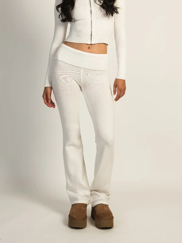 HARLOW BROOKE FLARE PANT - OFF WHITE Fashionable Track Pants