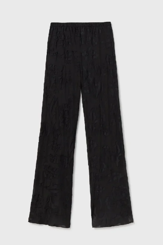CLIP SILK BIAS CUT PANTS-TULIPA BLACK Trendy Velvet Pants