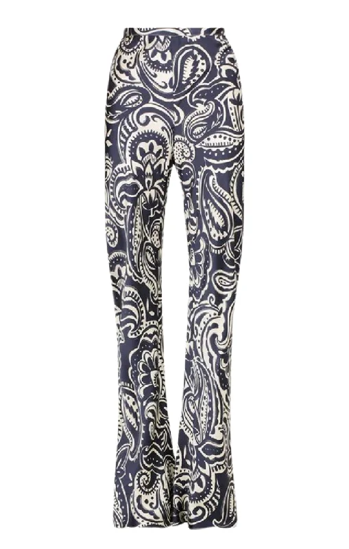 Anthea Silk Bias Cut Pant - Deep Navy Fashionable Track Pants
