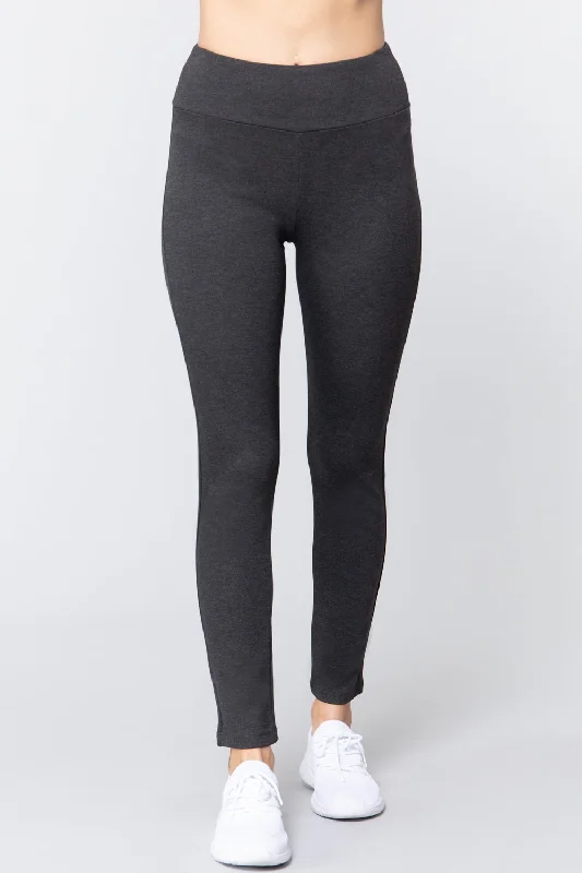 Waist Band Long Ponte Pants Casual Sweatpants Style